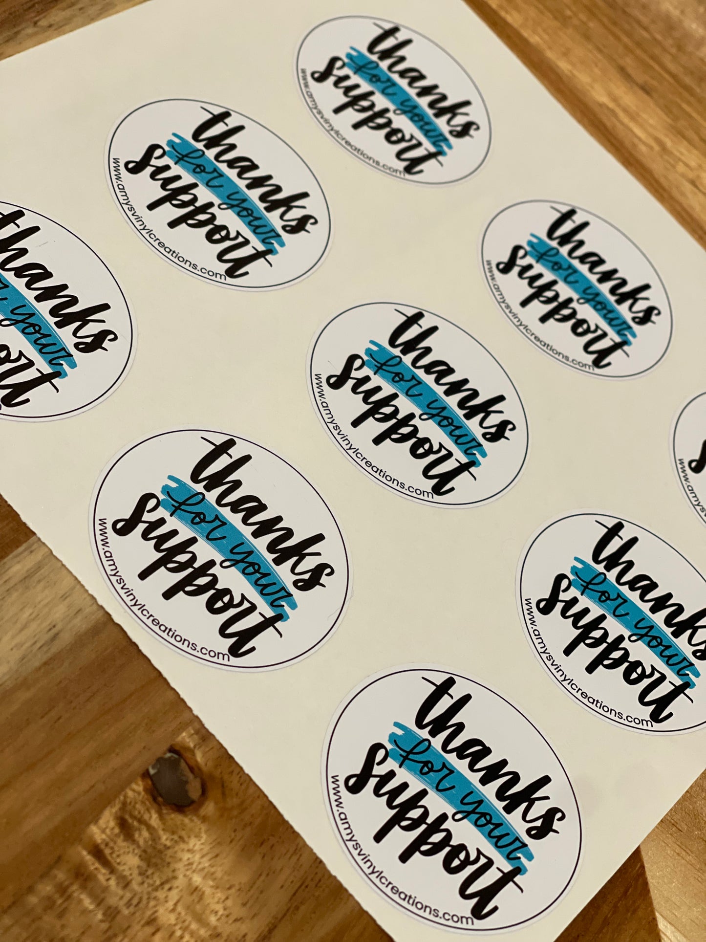 Custom Thank You Sticker 1.5 INCH - with Website Address