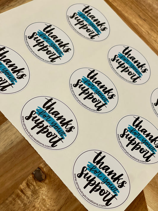 Holographic Custom Thank You Sticker 2 INCH - with Website Address