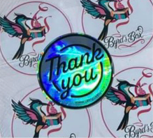 Custom Holographic Thank You Sticker 2 INCH - with Website Address