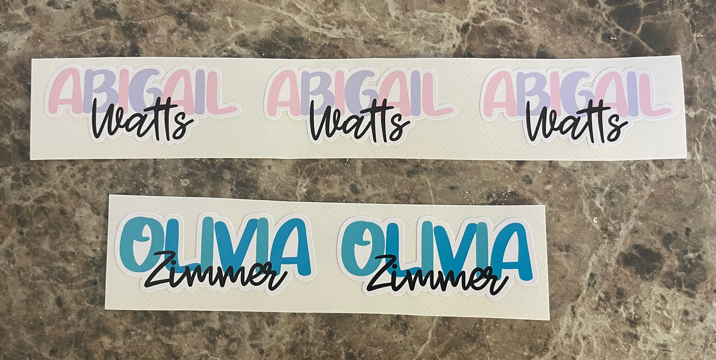 Colorful Name Stickers