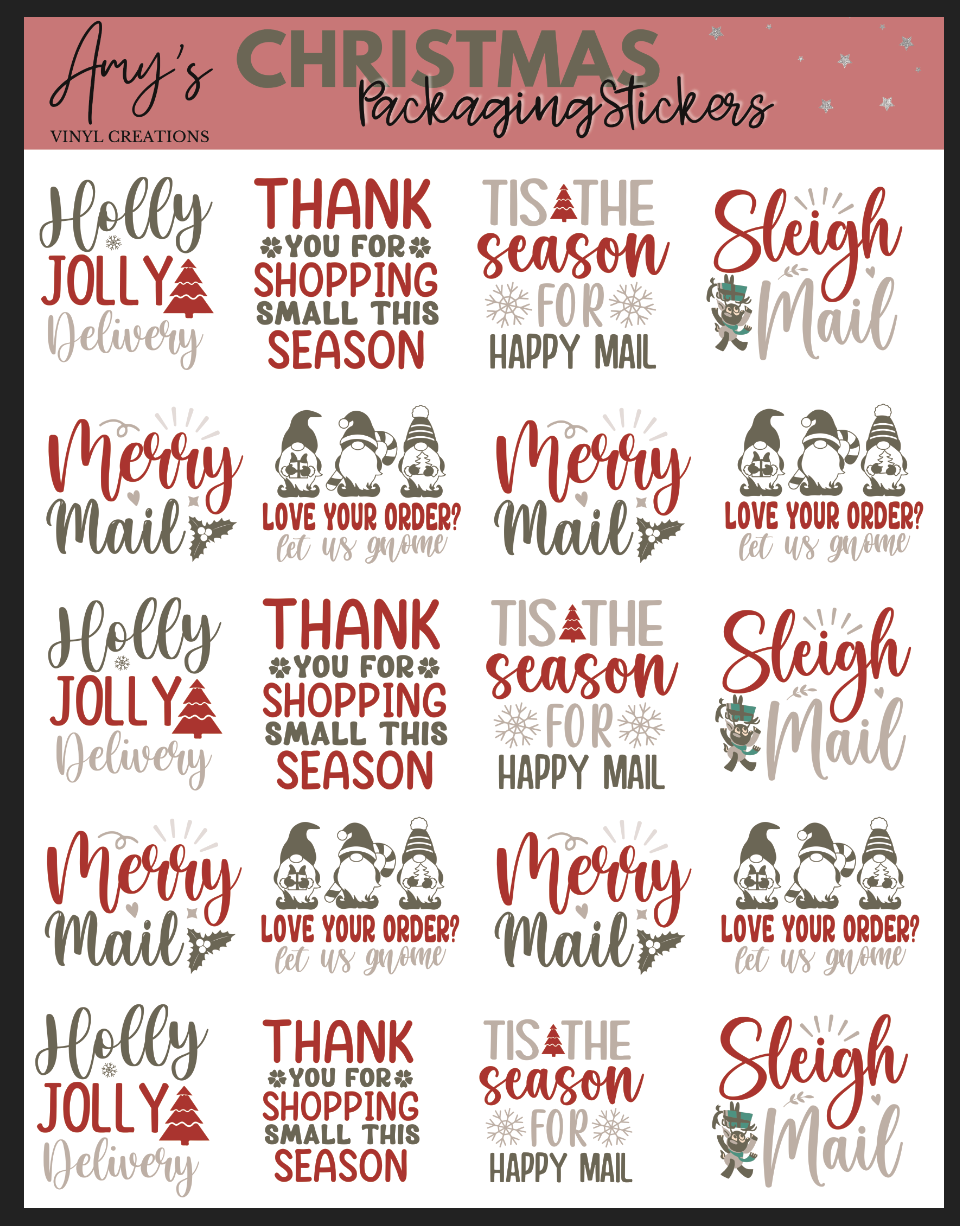 Christmas Packaging Stickers- Boho Colors