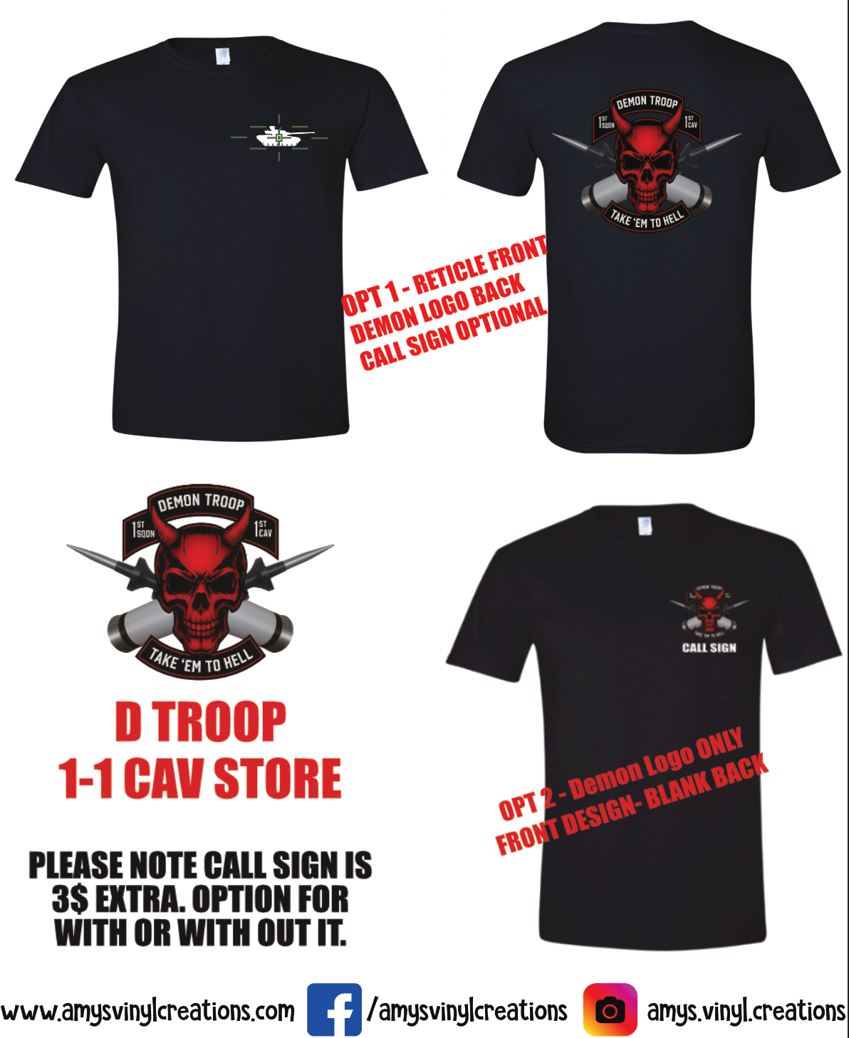 D Troop 1-1 CAV STORE! DEMON! - NEW ITEMS ADDED!